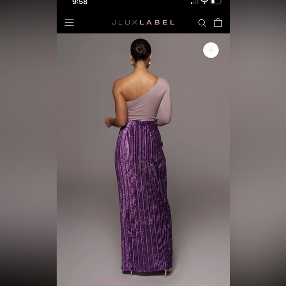 NWT JLUXLABLE velvet high slit skirt. - Picture 5 of 12